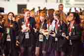 Schoolgirls at The Big Bang Competition awards ceremony 2019