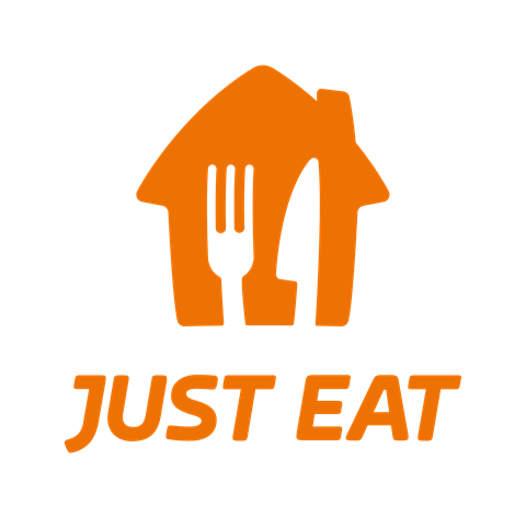Just Eat Logo Orange Primary Vertical Stacked CMYK